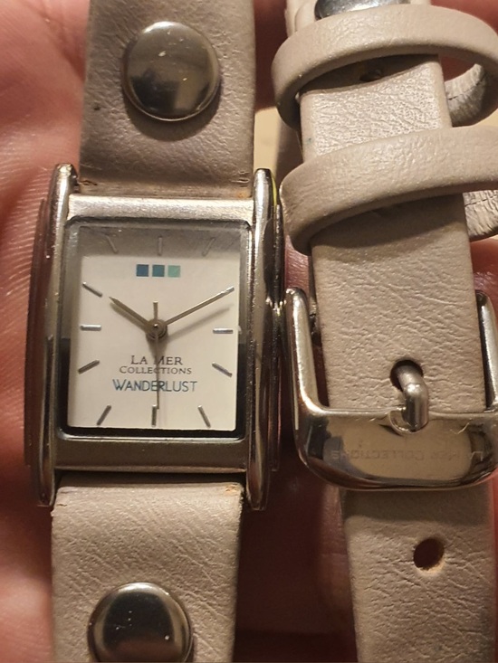 LA Mer Collections Accessories - 10/$20LA Mer Collections Wanderlust Silver/Grey Leather DoubleLoop Women's Watch